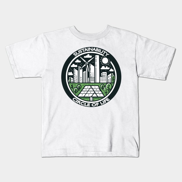 Sustainability Circle of Life: Grow Green Kids T-Shirt by maknatess